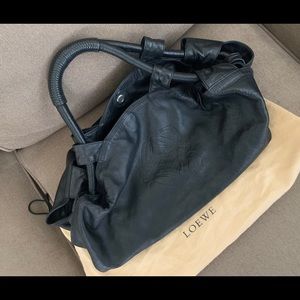 Loewe black nappa leather hobo bag